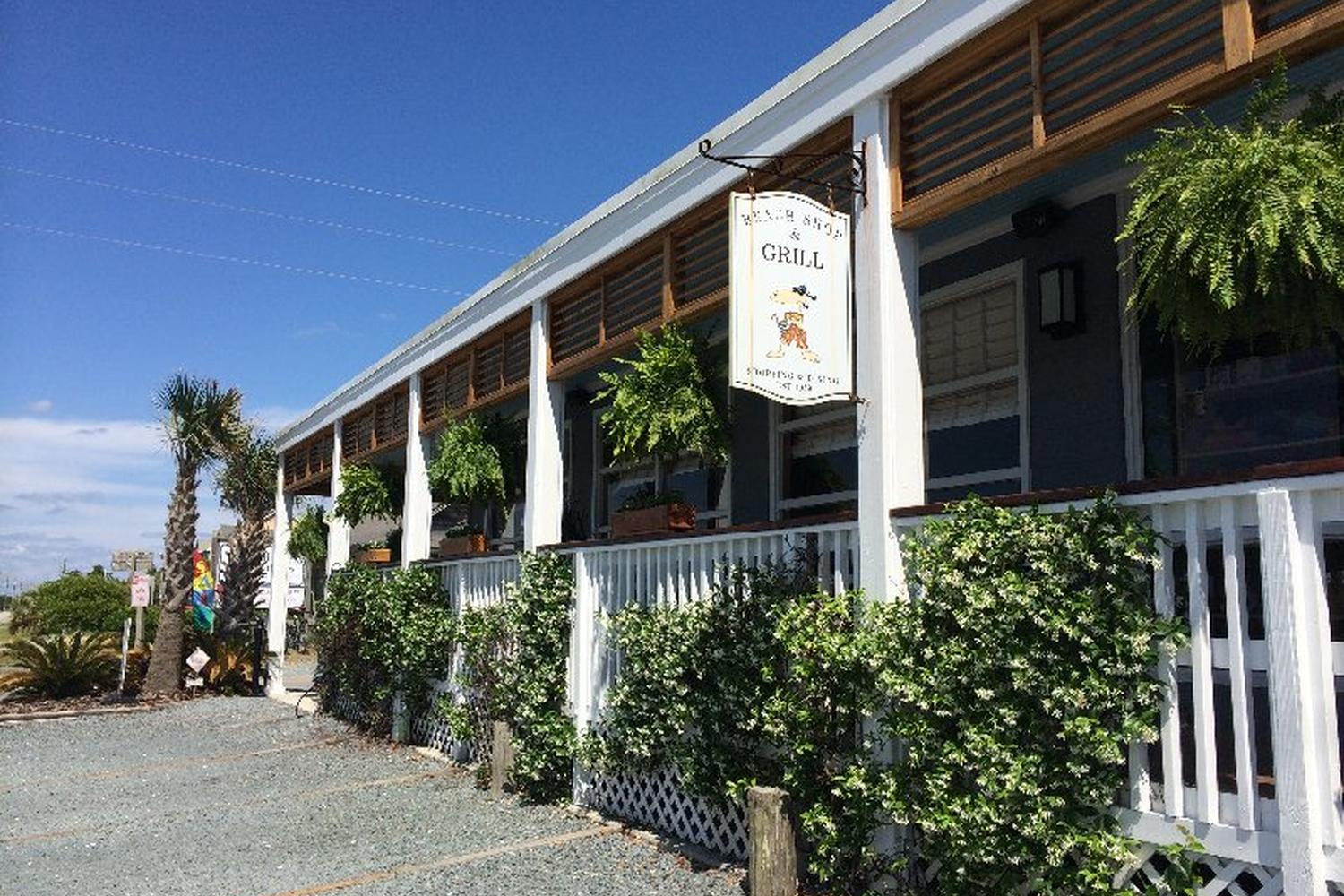 beach shop and grill storefront